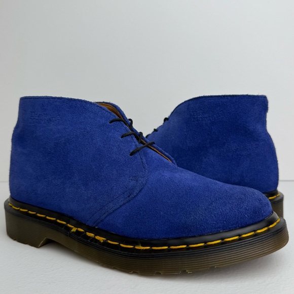 Vintage Dr. Martens Doc England Blue Soft Leather Chukka Boots Half Size UK 5.5 - Picture 1 of 16